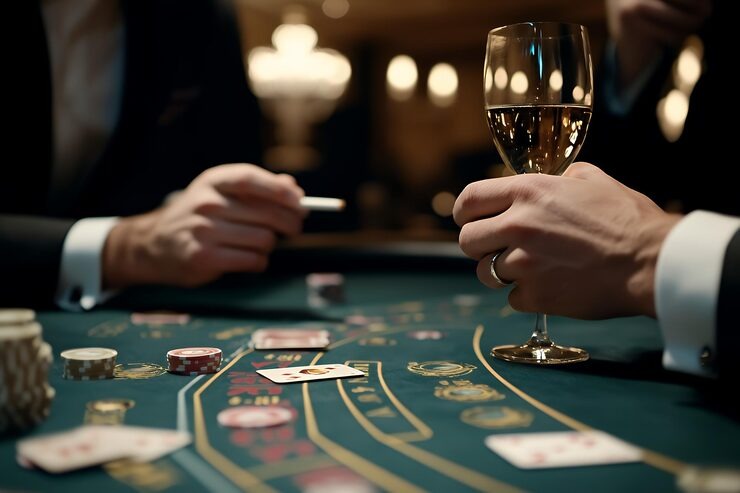 Live blackjack table on demo judi with dealer and multiple players
